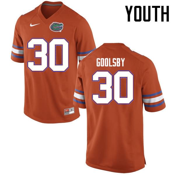 Youth NCAA Florida Gators DeAndre Goolsby #30 Stitched Authentic Nike Orange College Football Jersey MFQ8865TJ